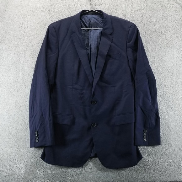 Hugo Boss Blazer Mens 42L Navy Blue Reda Super 110 Wool Two Button
